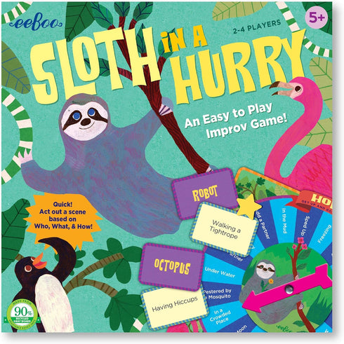 eeBoo Sloth in a Hurry Action Board Game - Easy to Play Educational Game for Ages 5+