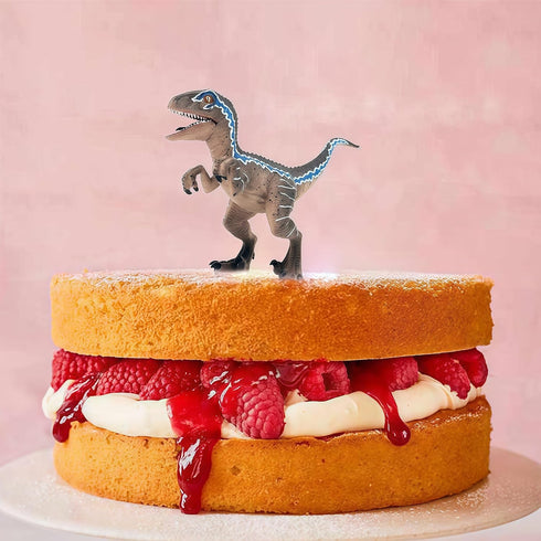 Gemini&Genius Dinosaur Toys Baby Velociraptor with Movable Jaw and Hands, Cake Topper, Collectible Action Figure