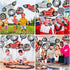 10 PCS Race Car Balloons, Hot Wheel Tire Balloons and Foil Helmet Checkered Balloons for Birthday Party