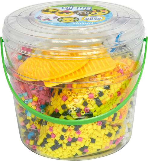 Perler Beads Emoji Bucket 8500pc, 6.5''L x 6.5''W x 6''H, Small by Perler