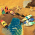 Bucherry 36 Pcs Beach Favors Keychain Gifts Set, Wooden Surfboard Slippers and Sea Turtle Keychains for Luau Party