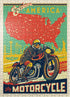 MyPuzzle Explore America by Motorcycle, Vintage Poster - 500 Piece Jigsaw Puzzle