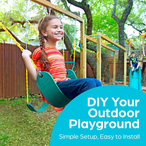 Set Swingset 2 Pack Jungle Gym Kingdom Swing for Outdoor Swing - Swing Seat Replacement Kit with Heavy Duty Chains
