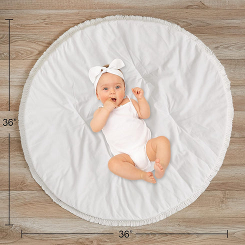 Tummy Sweet Jojo Designs Ivory Boho Bohemian Girl Boy Baby Playmat Time Infant Play Mat - Gender Neutral Solid Color