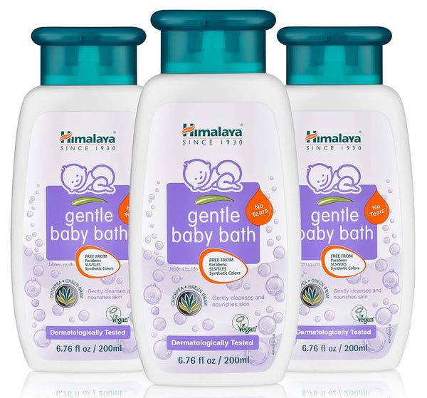 Himalaya Gentle Baby Bath, Non-Irritating Cleanser for Nourishing Baby's Skin, 6.76 Fl Oz (Pack of 3)
