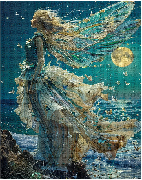 Tucocoo 1000 Piece Jigsaw Puzzles for Adults, Sea Goddess Painting, Abstract Fairy Ocean Moonlight Art Decor