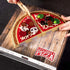 Playset 4 140 3-in-1 Let's Make a Pizza - Pretend Food with Wooden Pie Slices, Felt Toppings, Wood Roller