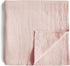 mushie Muslin Baby Swaddle Blanket, 100% Organic Cotton (Rose Vanilla)