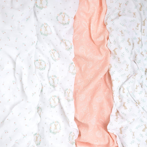 100% 4 Pack, aden + anais Essentials Muslin Swaddle Blankets for Baby Girls and Boys, Newborn Receiving Blanket