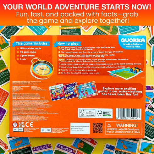 8-12 5-9 195 QUOKKA Board Games for Kids - Family Games for Kids and Adults - Journey Across the World Card Game Ages