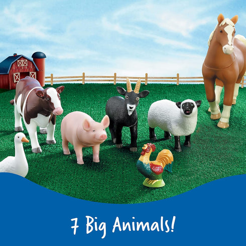 Learning Resources Jumbo Farm Animals Toy Set for Toddlers, 7 Pieces, Ages 18 Mos+