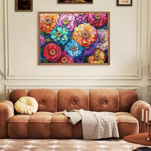 500 Piece Puzzle for Adults - Flowers Recycled Cardboard Jigsaw for Family Activity - Great Gift Idea