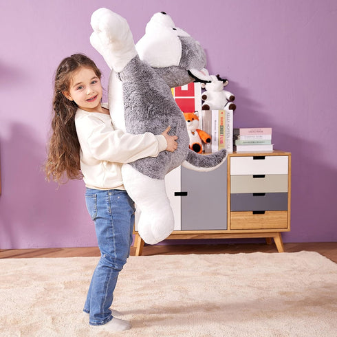 IKASA Giant Husky Stuffed Animal Plush Toy - 30" Large Dog Puppy, Cute Jumbo Soft Fluffy Plushie, Gifts for Kids