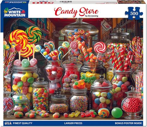 500 18"x24" White Mountain Piece Jigsaw Puzzle Fun Food Treat Puzzles with Large Pieces Gift for Adults and Family