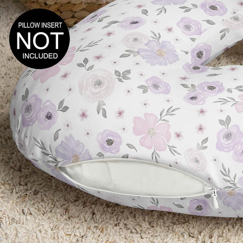 Sweet Jojo Designs Watercolor Floral Nursing Pillow Cover Breastfeeding Pillowcase for Newborn Infant Bottle Breast