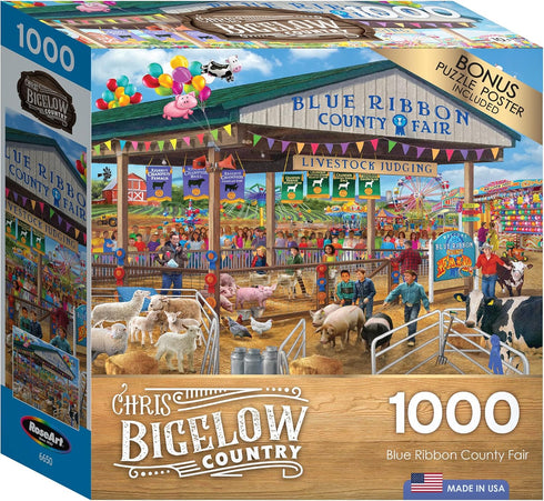 RoseArt Chris Bigelow Blue Ribbon County Fair, 1000 Piece Jigsaw Puzzle for Adults