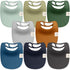 KeaBabies 8-Pack Organic Baby Bibs for Girls, Boys - Quilted Cotton Cloth