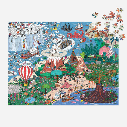 Galison Where's________? Curious and Far Out Places – 500 Piece Book Box Jigsaw Puzzle of Peculiar Places