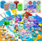 SIMPLIPLAY Mermaid Sensory Kit, 18oz 6 Pcs Glitter Doughs with Accessories(150 Pcs+),