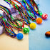 Hungdao Comet Balls - Large Rubber Bouncy Balls with Colorful Streamers, 30 Pcs Party Favors for Kids