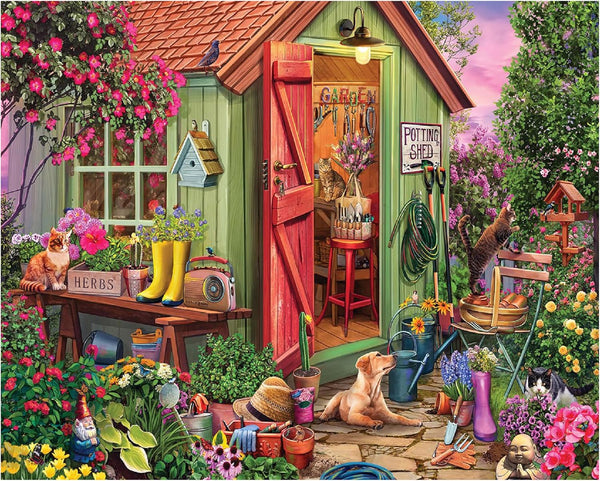 White Mountain 1000 Piece Jigsaw Puzzle Colorful Flower Garden Puzzles with Large