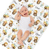 Novusopt Custom Blanket with Name,Personalized Bee Swaddle Blanket Baby Boy Girl Receiving Blankets Neutral Gift