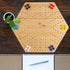 Hey! Play! Classic Wooden Strategic Thinking Game - Complete Set with Board, 24 Colored Marbles, 2 Dice for 6 Players