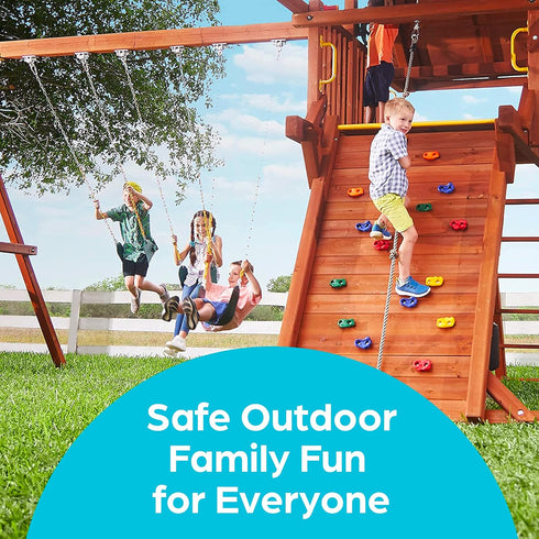 Jungle Gym Kingdom Swing Set Hangers - 2 Heavy Duty Brackets with Locking Snap Hooks for Indoor/Outdoor Use