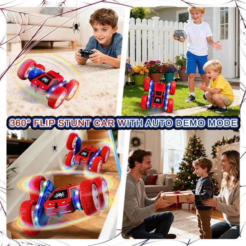 SANGQAOFU 4WD 360 2 3-12 Spider Remote Control Car Flips RC Stunt Car Toys Cyber-Inspired Double-Sided Drift Rc Cars
