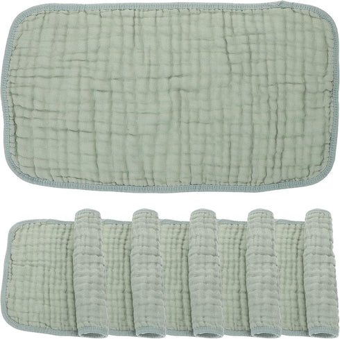 HAMPPLIES 6-Layer Cotton Muslin Burp Cloths and Washcloths Set for Newborns, 2550cm Dark