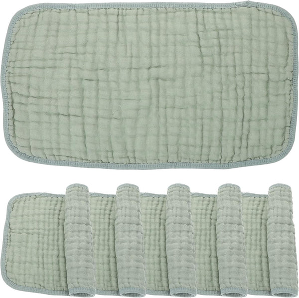 HAMPPLIES 6-Layer Cotton Muslin Burp Cloths and Washcloths Set for Newborns, 2550cm Dark