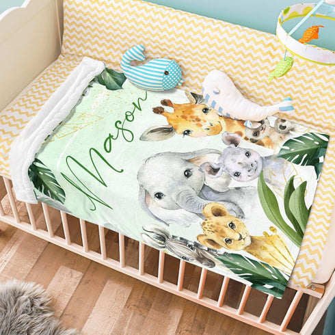 J&SBGFT 30"x40", Color13 Custom Baby Blanket with Name, Personalized Receiving Blanket for Toddlers