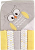 (Pack 3) Luvable Friends Unisex Baby Hooded Towel with Five Washcloths, Owl, One Size