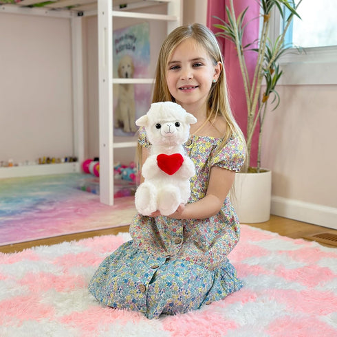 Valentine's Day Stuffed Animals - Heart Llama Alpaca, 8.5 Inches Tall, Child Safety Certified Plushies