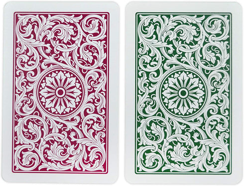 Copag 1546 Design 100% Plastic Playing Cards, Bridge Size Green/Burgundy (1 Set)