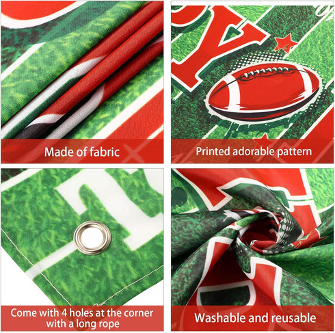 Tatuo Football Birthday Party Decorations, Sports Themed Backdrop Banner Supplies, Super Football Game Fan Party