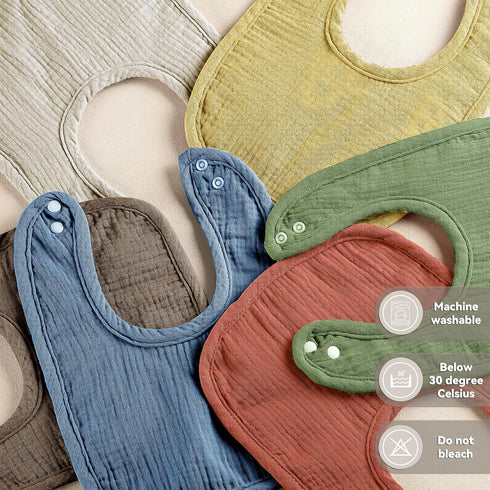 Adjustable Cotton Baby Bibs for Drooling and Teething