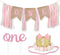 1st Birthday Girl Decorations WITH Crown - 1 Year Old Baby First Birthday Decorations - Princess Theme Cake Smash Party