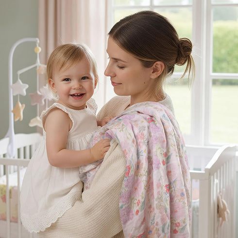 (35" 40") 2-Pack GLLQUEN BABY Muslin Swaddle Blankets Breathable Receiving Blankets x Soft Baby Blankets for Girls
