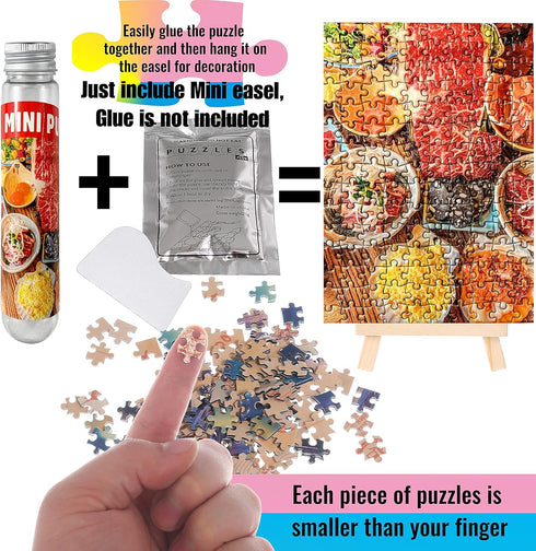 Small Jigsaw Puzzles for Adults, 150 Pieces, Japanese Barbecue Restaurant, 6 x 4 Inches, 3 Pcs, Mini Easel Included