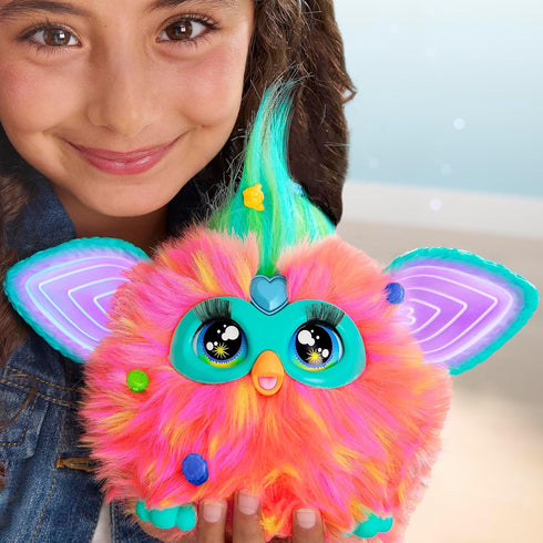 Furby Coral Interactive Plush Toy with 15 Fashion Accessories for 6 Year Old Girls & Boys
