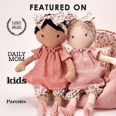15-Inch MON AMI My First Doll Poppy Plush Doll for Girls | Soft Cuddly Companion | Perfect Playtime Friend for Toddlers