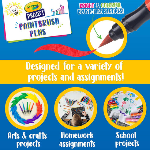 Crayola Washable No Drip Paint Brush Pens, Paint Set for Kids, 5 Count