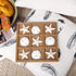NIKKY HOME Beach Tic Tac Toe Wood Board Travel Game for Fun, 8.97 by 8.97-in Distressed White