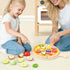 Set, 28 Playset 3+ PairPear Wooden Pizza Cutting Play Food Piece Pretend Play Pizza Toy Kitchen Montessori Kitchen