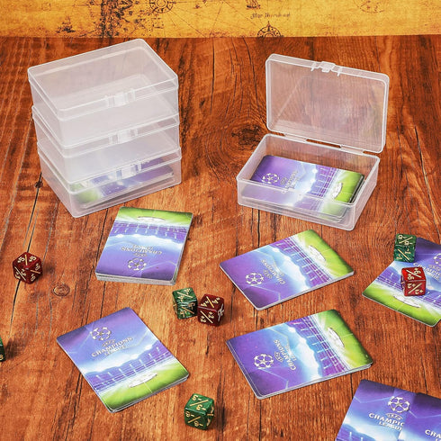 6 Pcs Playing Card Boxes - Clear Plastic Card Deck Cases for Trading Card Storage, Compatible with MTG TCG