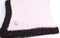 Gita Knitted Baby Pink Cotton Crochet Finished with Dark Brown Chenille Blanket Trimmed
