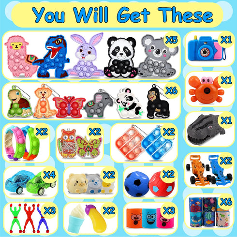 Kiss Monkey 640 PCS Prize Treasure Box Toys, Classroom Party Favors for Kids, Fidget Toys Bulk, Goodie Bags Stuffers