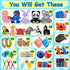 Kiss Monkey 640 PCS Prize Treasure Box Toys, Classroom Party Favors for Kids, Fidget Toys Bulk, Goodie Bags Stuffers