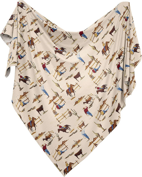 Country Sweet Jojo Designs Wild West Cowboy Baby Boy Swaddle Blanket Jersey Stretch Knit for Newborn or Infant